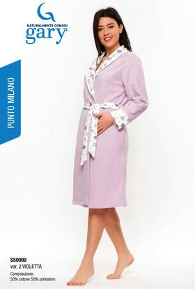 Women&#39;s wrap dressing gown in warm wool cotton Gary S50099 